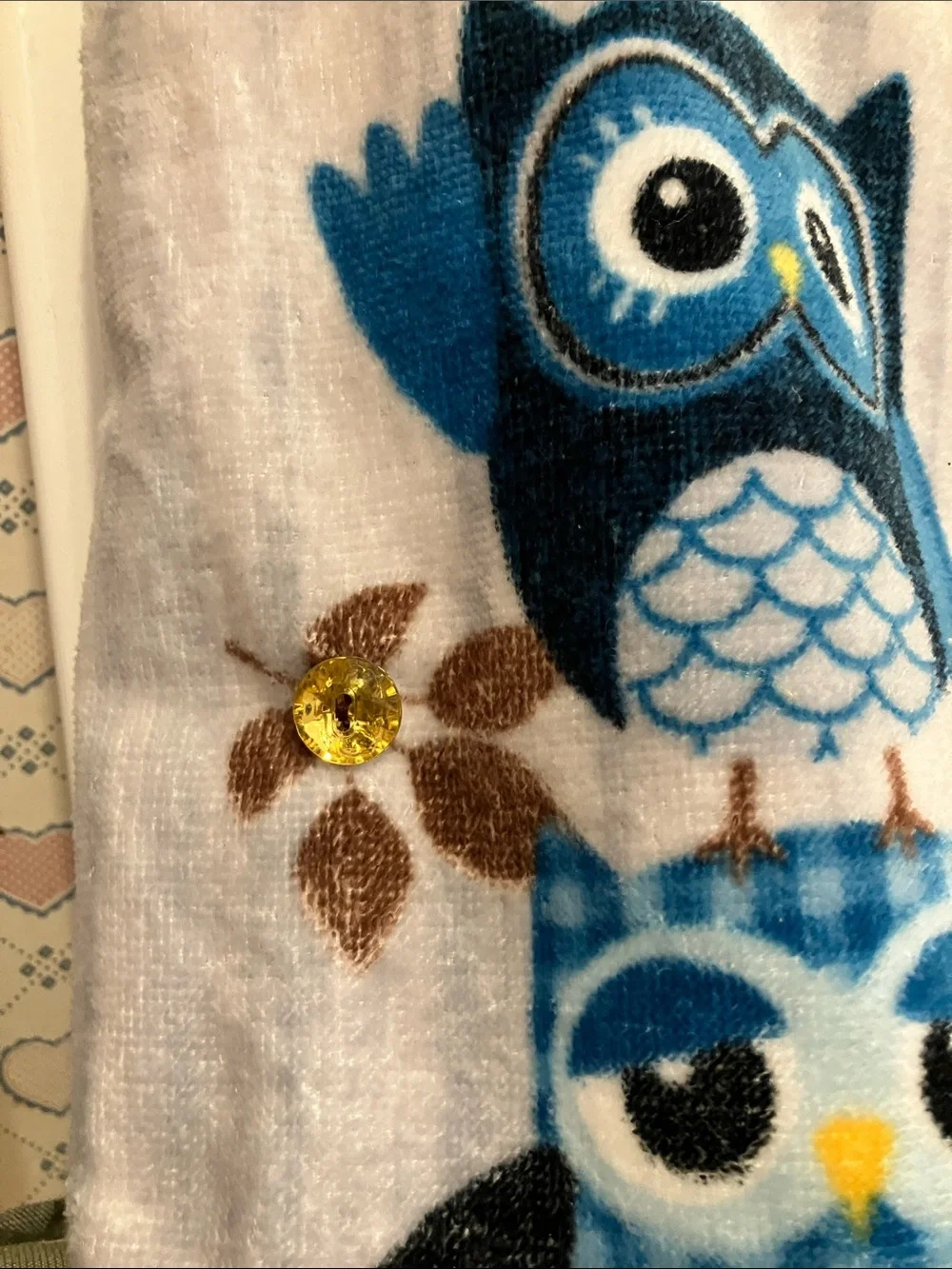 Hand Crocheted Owl Towel